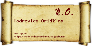 Modrovics Oriána névjegykártya